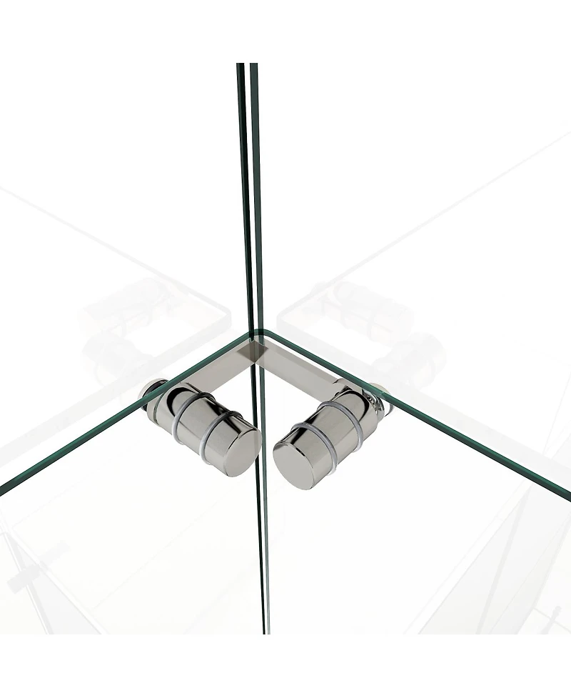 Streamdale Furniture Modern 2-Door Glass Display Cabinet with Led Lights