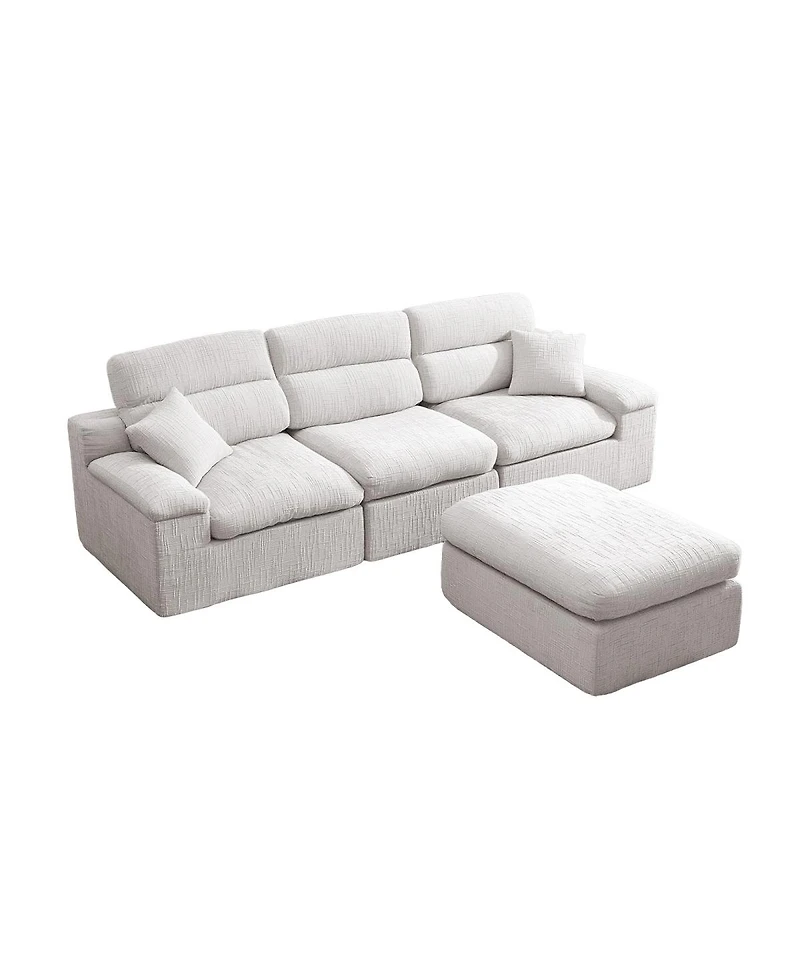 Streamdale Furniture L-Shaped Slub Chenille Corner Chaise Sofa