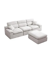Streamdale Furniture L-Shaped Slub Chenille Corner Chaise Sofa