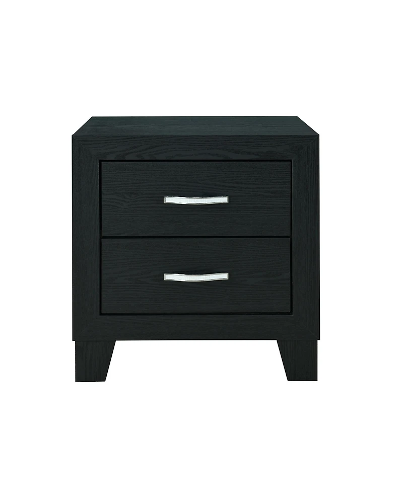HomeRoots 22" Solid and Manufactured Wood Two Drawer Nightstand
