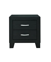 HomeRoots 22" Solid and Manufactured Wood Two Drawer Nightstand