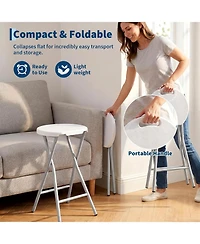 gaomon 4 Piece 28 Inch Ourdoor Folding Stool, Folding Bar Stool with Handle for Outdoor Indoor Kitchen Home Bar