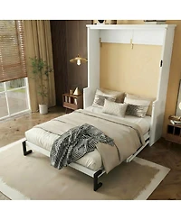 Streamdale Furniture Queen Size Vertical Murphy Bed with Desk
