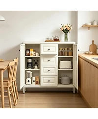 Streamdale Furniture 40.16'' Storage Sideboard Buffet Cabinet with 4 Drawers and 2 Doors