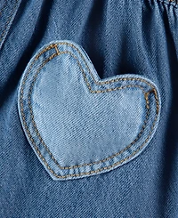 Levi's Toddler Girls' 2T-4T Hearts Sleeveless Overalls