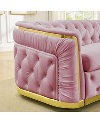 Streamdale Furniture 84.6'' Mid-Century Modern Velvet Chesterfield Sofa