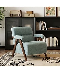 Streamdale Furniture Mid-Century Modern Tufted Accent Chair with Solid Wood Frame