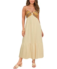 Cupshe Women's Formal Invitation Chevron Maxi Beach Dress