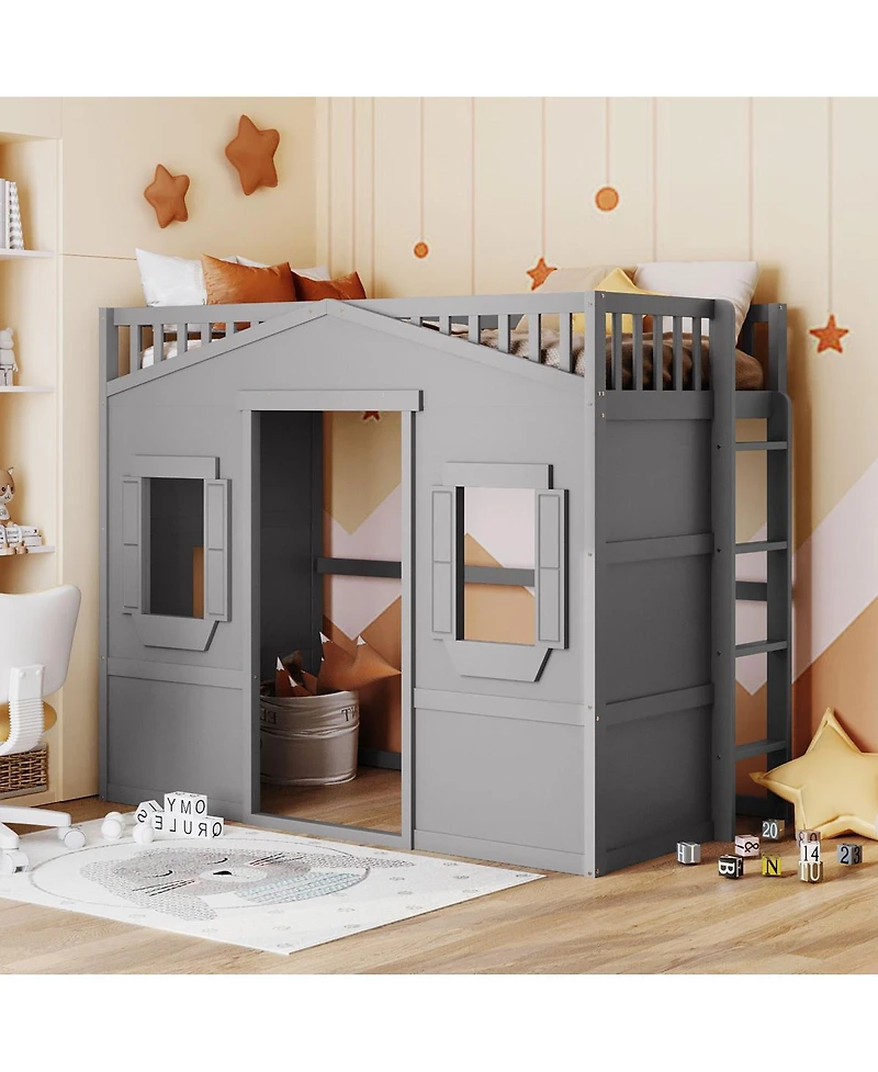 Streamdale Furniture House Loft Bed With Ladder
