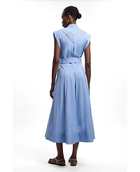 Karen Millen Women's Cotton Tie Waist Midi Dress