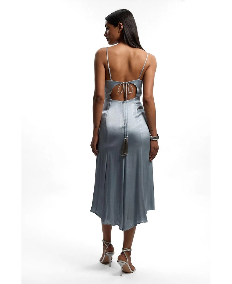 Karen Millen Women's Satin Strappy Midi Dress