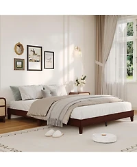 gaomon Queen Size Bed Frame,9 Inch Sturdy Wood Platform Bed with Strong Wood Slats Support, Easy Assembly, No Box Spring Neededd
