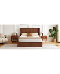 Streamdale Furniture Corrugated Wave Wood Platform Bed Frame