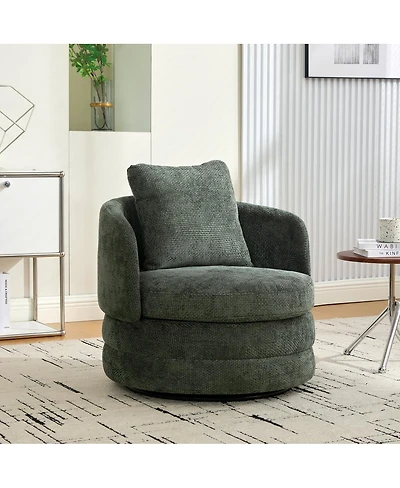 Streamdale Furniture 30''With Modern 360 Swivel Barrel Accent Chair with Pillow