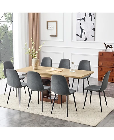 Streamdale Furniture 8-Piece Extendable Dining Set 59-71 inch Table with Linen Chairs