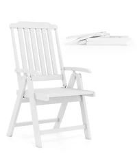 Sugift All-Weather Hdpe Foldable Patio Dining Chair with Armrests