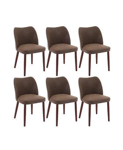 gaomon Set of 6 Leather Upholstered Dining Side Chairs