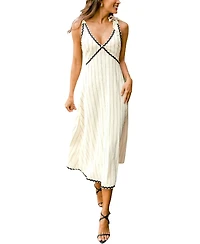 Cupshe Women's Paradise Valley Striped Midi Beach Dress