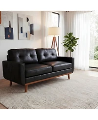 Streamdale Furniture 65-inch Modern Minimalist Two-Seater Sofa with Foil Fabric and Wood Legs