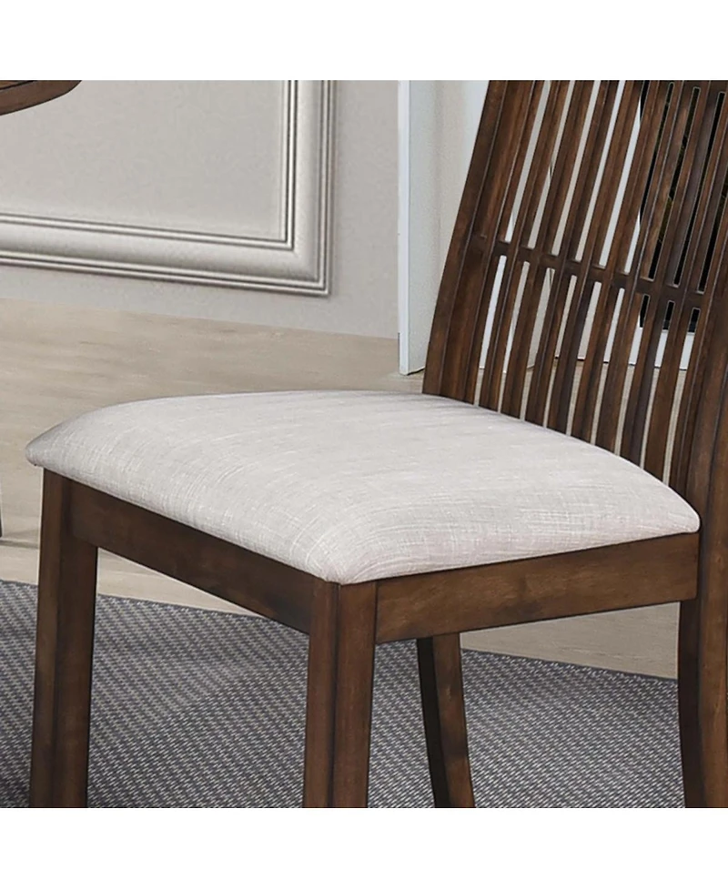 Streamdale Furniture Set of 2 Rustic Farmhouse Dining Chairs with Upholstered Seats