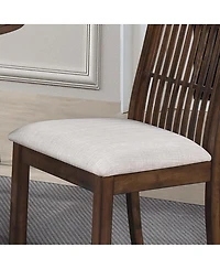 Streamdale Furniture Set of 2 Rustic Farmhouse Dining Chairs with Upholstered Seats
