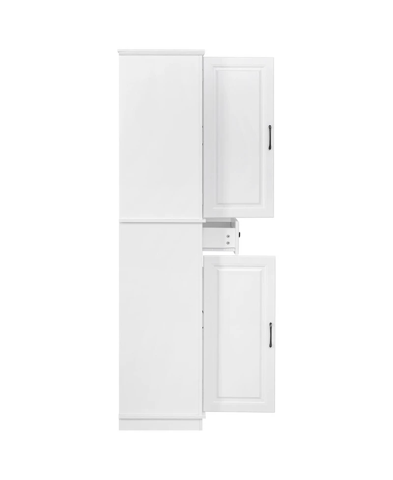 Streamdale Furniture 71'' Tall Farmhouse Kitchen Pantry with 3 Pull-Out Organizers and 2 Drawers
