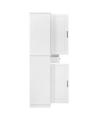 Streamdale Furniture 71'' Tall Farmhouse Kitchen Pantry with 3 Pull-Out Organizers and 2 Drawers