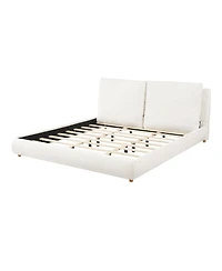 Streamdale Furniture King Size Upholstered Bed Frame with Removable Pillow Headboard