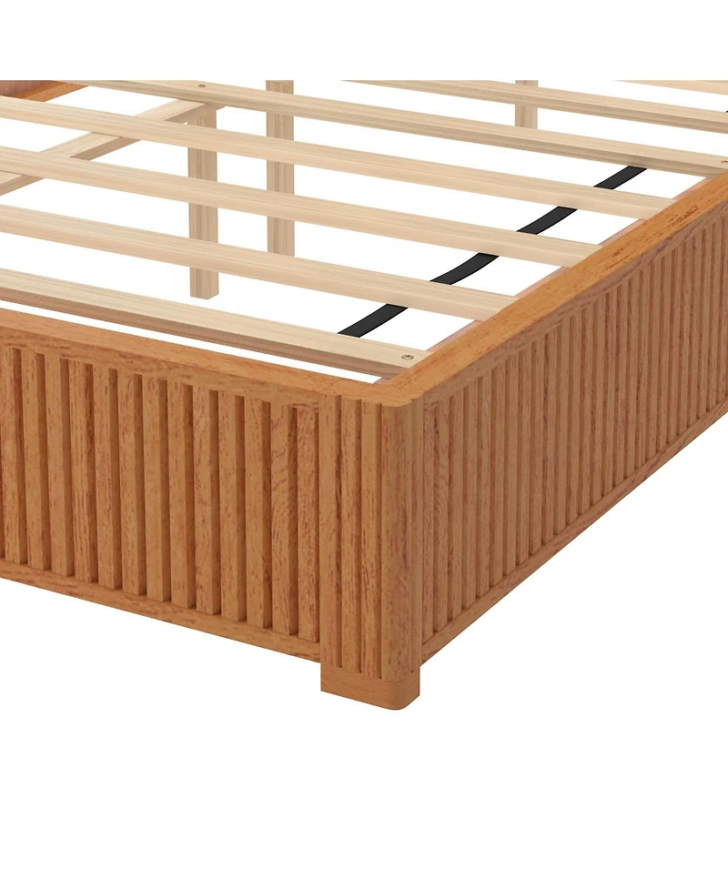 Streamdale Furniture Solid Wood Queen Platform Bed Frame with Headboard Easy Assembly