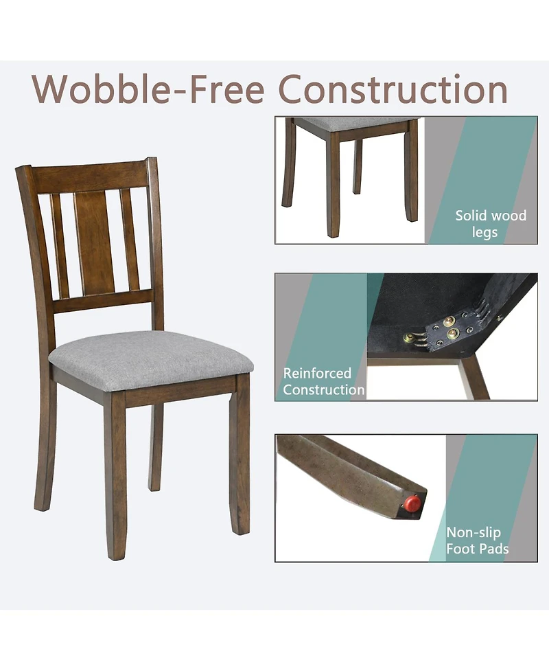 Streamdale Furniture 7-Piece Modern Rectangular Dining Set with 6 Upholstered Chairs