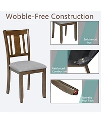 Streamdale Furniture 7-Piece Modern Rectangular Dining Set with 6 Upholstered Chairs