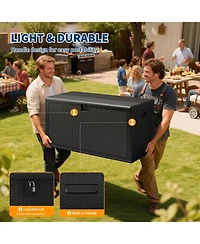 gaomon 150 Gallon Outdoor Storage Box, Large Resin Deck Box with Hydraulic Air Rod