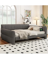 Streamdale Furniture King Size Upholstered Platform Bed with Usb