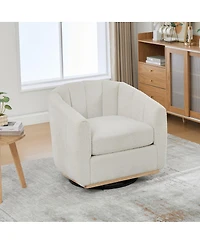 Streamdale Furniture Modern Chenille 360 Swivel Barrel Chair