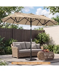 Gouun 10 x 5.3 Feet Double-Sided Patio Umbrella with Push Button Tilt