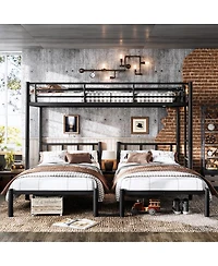 Streamdale Furniture Triple Twin Metal Bunk Bed for 3