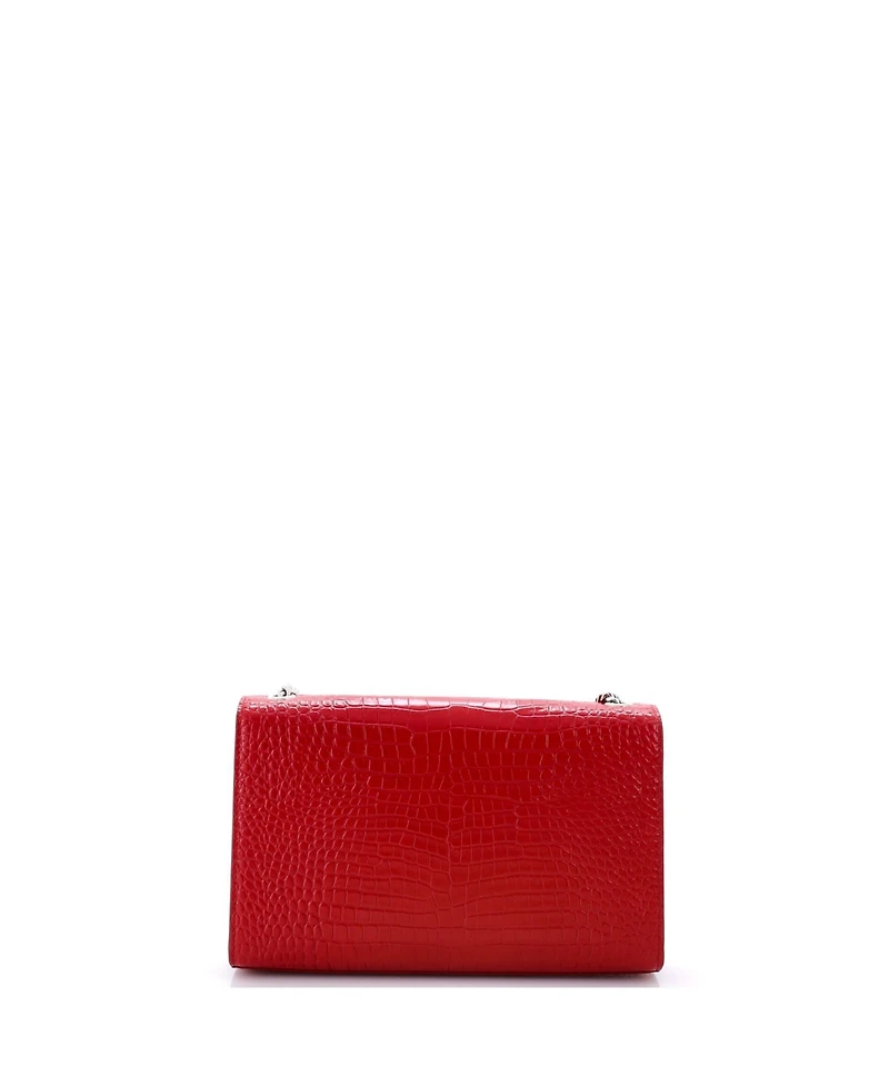 Pre-Owned Saint Laurent Medium Classic Monogram Tassel Crossbody Bag Embossed Leather