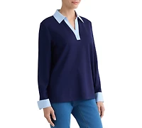 Jones New York Women's V-Neck Twofer Top