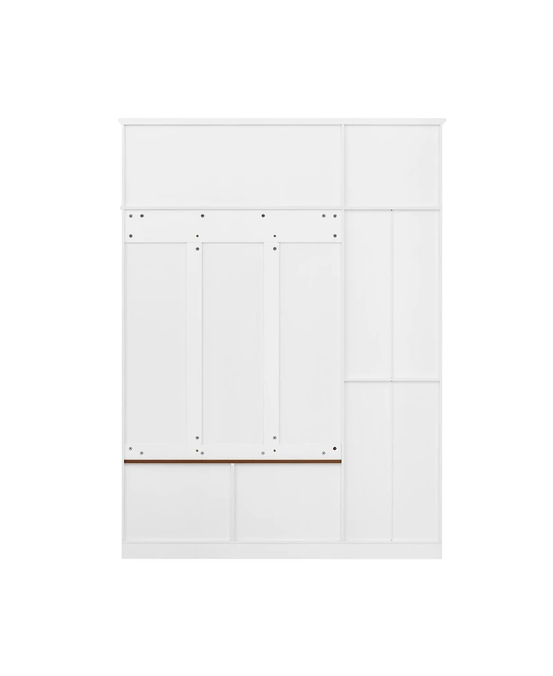 Streamdale Furniture 3-in-1 Hall Tree with Overhead Storage Bench and Entryway Organizer