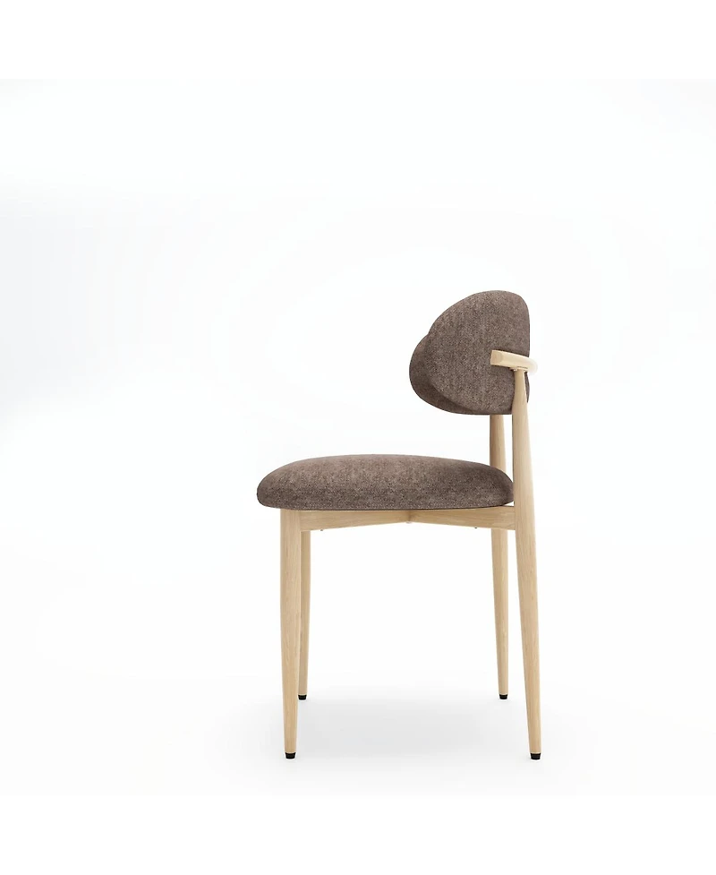 Streamdale Furniture Set of Modern Farmhouse Fabric Upholstered Dining Chairs with Metal Legs