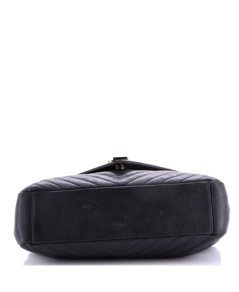 Pre-Owned Saint Laurent Large Classic Monogram College Bag Matelasse Chevron Leather