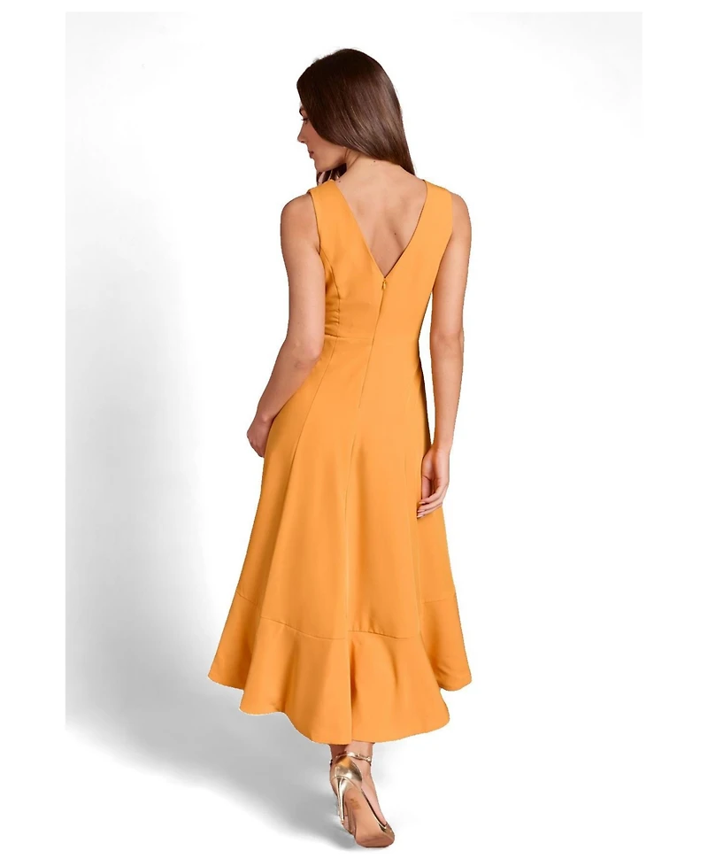 Coast Women's Crepe Ruffle Low Back Dress