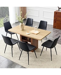 Streamdale Furniture 6-Piece Scalable Dining Table and Chair Set 59-71 Inch Extendable Table