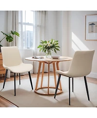 Streamdale Furniture Pu Leather Dining Chairs with Metal Legs Set of 2