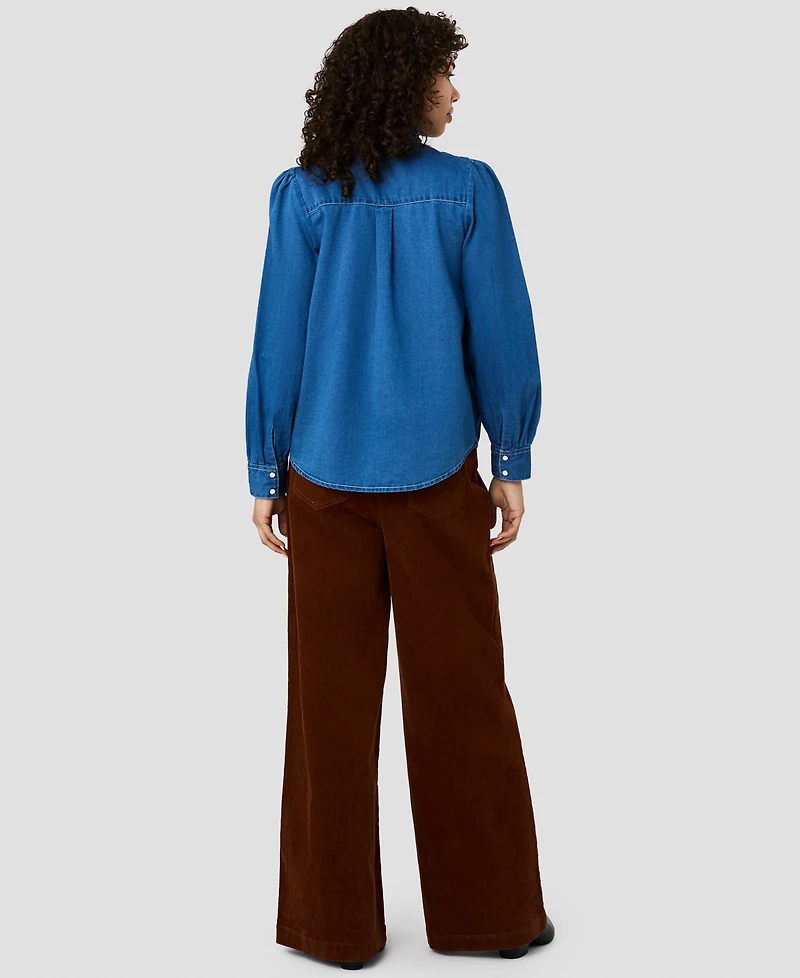 French Connection Women's Collared Button-Front Top