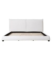 Streamdale Furniture California King Upholstered Platform Bed with Linen Pillow-Back Headboard