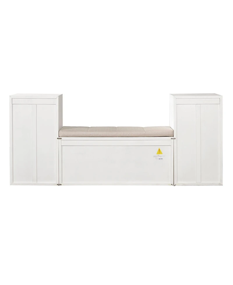 Streamdale Furniture All-in-One Entryway Storage Bench with Cushion Drawers and Shelves