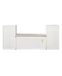Streamdale Furniture All-in-One Entryway Storage Bench with Cushion Drawers and Shelves
