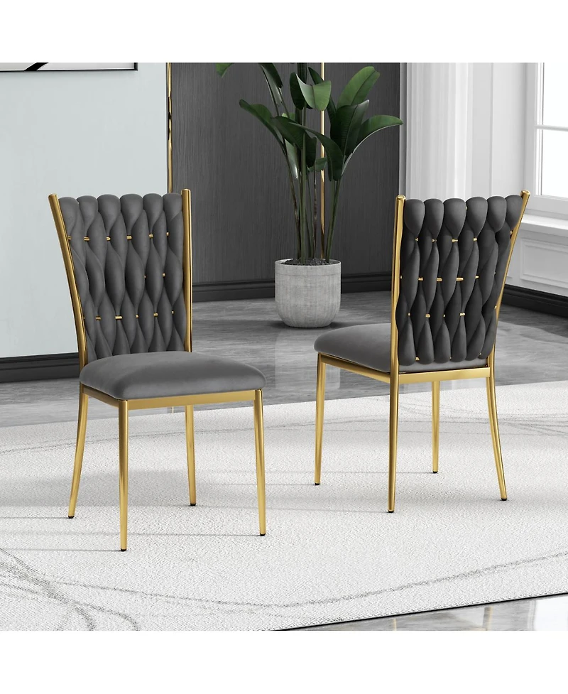 Streamdale Furniture Modern Velvet Dining Chairs with Legs