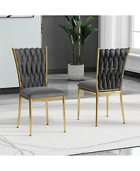 Streamdale Furniture Modern Velvet Dining Chairs with Legs
